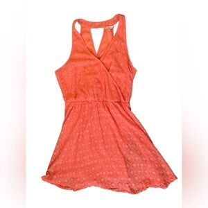 Candie's Coral Lace Surplice Tank Dress
